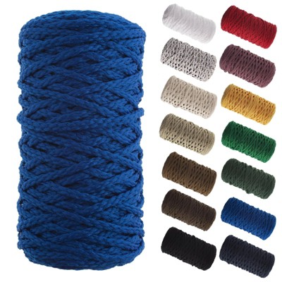 John Bead 4mm Royal Blue Braided Macrame Cord, 70yds