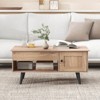 Costway Lift Top Coffee Table with Storage Hidden Compartment Cabinet & Open Shelf Black/Brown/Natural - 4 of 4