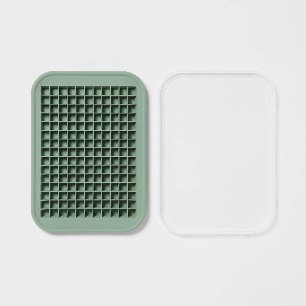 Silicone Crushed Ice Tray with Lid Green - Room Essentialsâ„¢