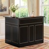 MAYEERTY L-Shaped Bar Table, 4-Tier Bar Cabinet Reception Desk，Black - 2 of 4