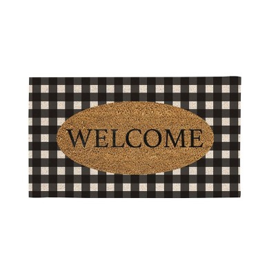 Evergreen Buffalo Check Welcome Coir Mat