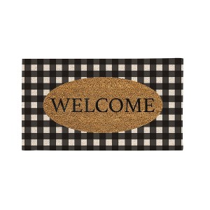 Evergreen Buffalo Check Welcome Coir Mat - 1 of 4