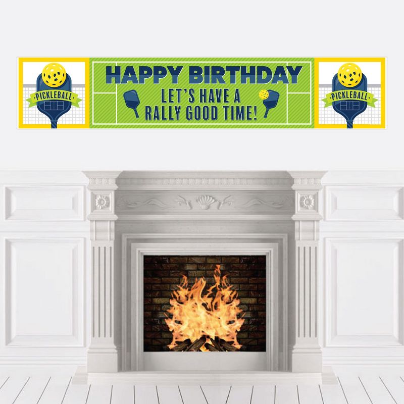 Big Dot of Happiness Let’s Rally - Pickleball - Happy Birthday Decorations Party Banner, 1 of 8