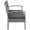 vidaXL 3-Seater Patio Sofa with Cushion Gray Poly Rattan - 3 of 4