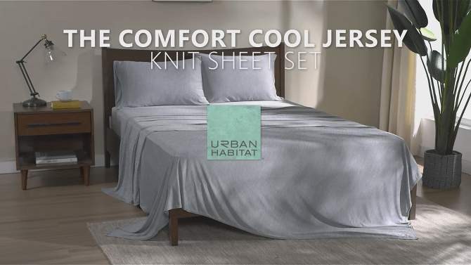 Comfort Cool Jersey Knit Nylon Blend Sheet Set, 2 of 14, play video