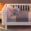 TopComfy Beds Twin Size Wood Platform Bed Wood Low Profile Twin Bed with Rails Safe Comfortable for Girls and Boys, White, 69.48"*17.91"*7.48" - 3 of 4