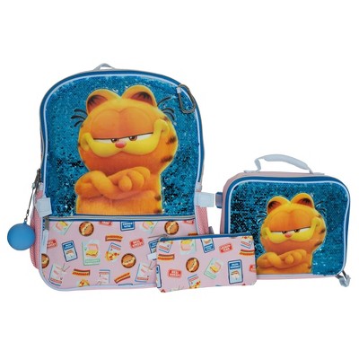 Garfield 5 Piece Backpack Set, Flip Sequins 16, Blue & Pink