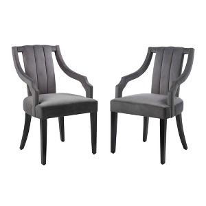 Modway Virtue Performance Velvet Dining Chairs - Set of 2 - 1 of 4