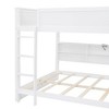 CAVINAS Queen Size Bunk Bed Wood Bed Frame with 6 Lockers, Sockets, Guardrail and Ladder for Bedroom - 4 of 4