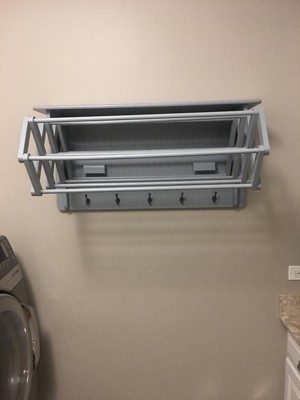 Danya B. Wall Mounted Retractable Accordion Drying Rack - Light Gray