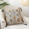 Saro Lifestyle Block Print Embroidered Pillow - Down Filled, 22" Square, Clay - 3 of 3