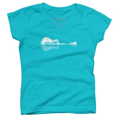 Girl's Design By Humans Nature Guitar By Maryedenoa T-Shirt