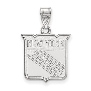 Black Bow Jewelry 14k White Gold New York Rangers NHL Medium Pendant - 1 of 3