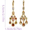 Vuskdtei18K Gold Plated Flower Dangle Earrings for Women, Hypoallergenic Cubic Zirconia Earrings, Elegant Chandelier Drop Earrings - 4 of 4