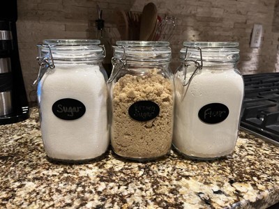 JoyJolt Glass Jars With Bamboo Lids (19 fl oz). 2PC Set of Airtight Storage  Jars with Clamp Lids for Pantry Food Storage. Air Tight Sealable Glass