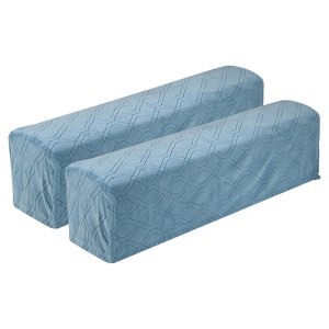 Unique Bargains Diamond Pattern Stretch Soft Jacquard Non Slip Sofa Armrest Covers - 1 of 4