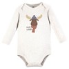 Hudson Baby Infant Boy Cotton Bodysuit, Pant and Shoe Set, Cozy Woodland Moose - 4 of 4