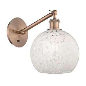 White Mouchette - 1 Light Arm Adjusts Up and Down Wall Sconce In Modern Style-10 Inches Tall and 8 Inches Wide - 1 of 1