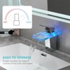 ChicFurnit Bathroom Sink Faucet Waterfall Spout with Hot Cold Mixer Single Handle for Trendy Bathrooms, Silver, 11"*7.9"*4.7" - 4 of 4