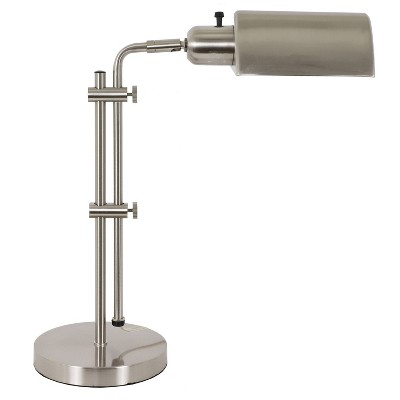 13" Adjustable Pharmacy Table Lamp Brushed Steel - Decor Therapy