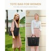 Tote Bag for Women,Large Puffer Tote Bag with Zipper,Quilted Puffy Work Bag Purse for Travel Beach Gym Weekend - 2 of 4