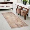 Beige And Brown Abstract Area Rug With Fringe - 2 of 4