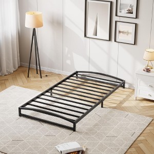 Low Bed Frame Full Size, 6-Inch Heavy Duty Metal Platform, No Box Spring Required, Noise-Free, Non-Slip, Easy Assembly, White - 1 of 4