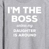 Men's - Instant Message - I'm The Boss Unless Daughter Is Around Long Sleeve Graphic T-Shirt - 2 of 4