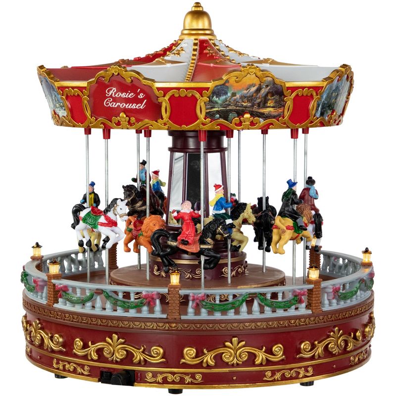Northlight 14" LED Lighted Animated and Musical Carousel Christmas Decoration, 5 of 7