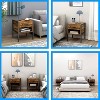 RISOKEYS  2 pcs Retro Nightstand, Bedside Furniture with Steel Frame, Side Table for Bedroom, Dorm, Rustic Brown Wood Grain Print - 4 of 4