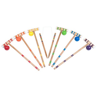 Toy Time Vintage-Style Wooden Croquet Set with Carrying Bag