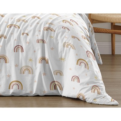 Sweet Jojo Designs Full/Queen Comforter Bedding Set Boho Rainbow Pink Tan and Yellow 3 pc — фото 6