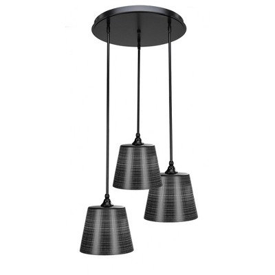 Toltec Lighting Empire 3 - Light Pendant in  Matte Black with 10" Black Matrix Shade