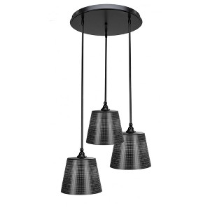 Toltec Lighting Empire 3 - Light Pendant in  Matte Black with 10" Black Matrix Shade - 1 of 1