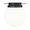 Calhoun Collection Flush Mount Light - Chic White Opal Glass & Heritage Brass, 1 Bulb, Damp Rated - 4 of 4