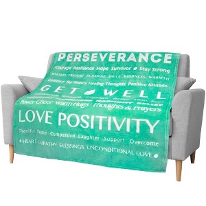 PAVILIA Healing Thoughts Blanket for Women Men, Get Well Prayer Gift for Family Friends, Soft Fluffy Plush Microfiber - 1 of 4