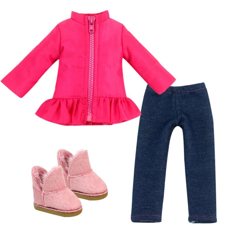Sophia’s 3 Piece Winter Outfit with Boots for 14.5" Dolls, Hot Pink, 1 of 6