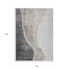 Charcoal Gray And Taupe Abstract Washable Indoor Outdoor Area Rug - 3 of 4