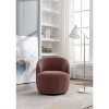 Akoasm Soft Swivel Accent Barrel Sofa & Chair With Metal Black Powder Coating Ring For Living Room, Office & Bedroom-Dark Red - 3 of 4