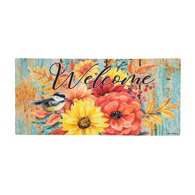 Fall Welcome Floral Rubber Outdoor Doormat