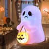 Tangkula 4 FT Halloween Inflatable Decoration, Colorful Inflatable Ghost with Pumpkin Lantern Built-in Flashing LED Lights & Waterproof Air Blower - 4 of 4