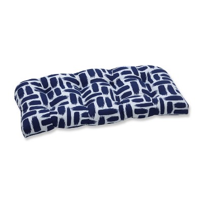 Baja Nautical Wicker Outdoor Loveseat Cushion Blue - Pillow Perfect