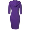 Women Long Sleeve Hooded Sweatshirt Midi Dress - 3 of 4