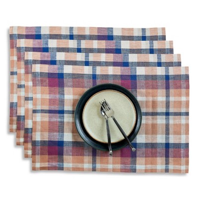 Solino Home Linen  Placemats, Set of 4 | Fall Flavors Madras