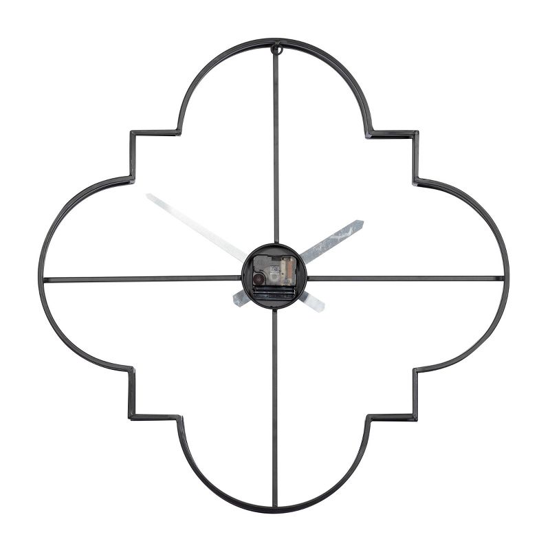 24"x24" Metal Open Frame Quatrefoil Wall Clock - CosmoLiving by Cosmopolitan, 5 of 8