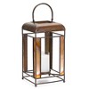 Brozne Metal Candle Holder with Amber Glass Panes and Hurricane 13.5"H - 3 of 3