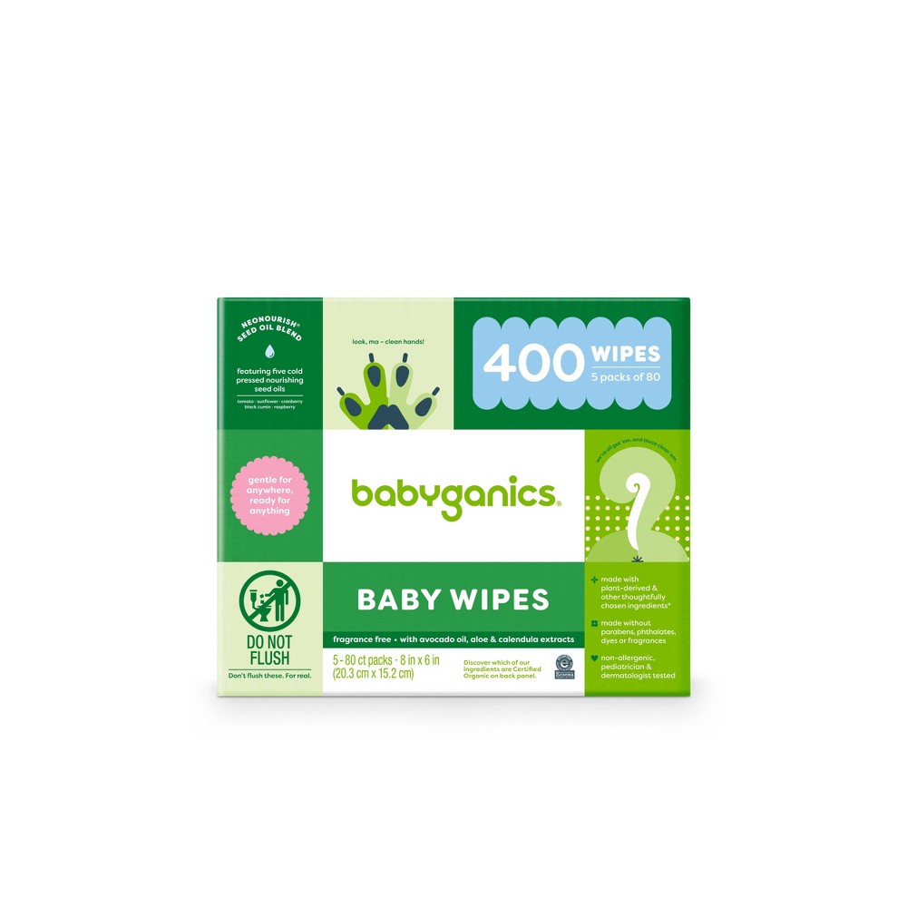 Photos - Baby Hygiene Babyganics Face, Hand & Baby Wipes, Fragrance Free - 400ct 
