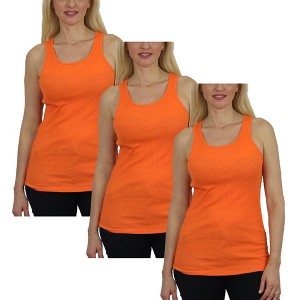 Galaxy By Harvic Women's Loose Fit Ribbed Tank Top-3 Pack - 1 of 4