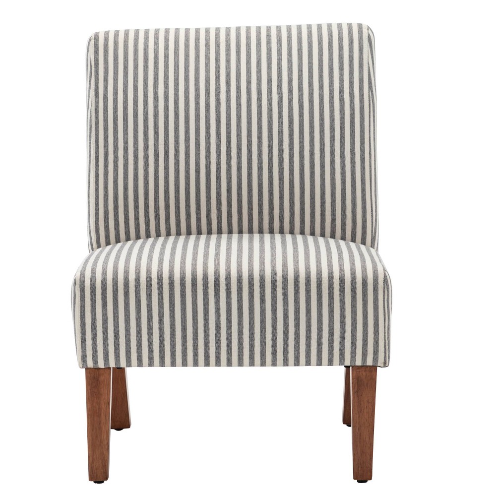 Photos - Chair Armless Slipper Accent  Striped Gray - WOVENBYRD