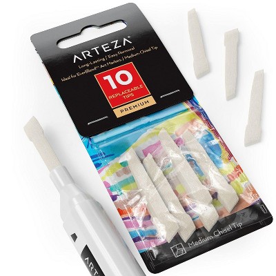 Arteza Professional Replaceable Tips for EverBlend Markers, 10 Chisel Tips (ARTZ-9107)